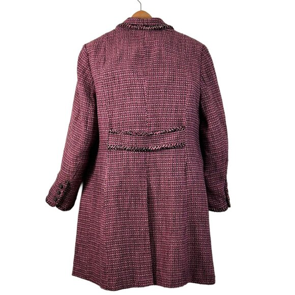 Lane Bryant Pink & Black Tweed Coat | Mid-Length | Size 16 - Picture 3 of 8